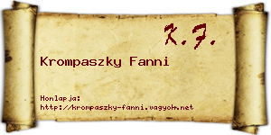 Krompaszky Fanni névjegykártya