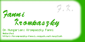 fanni krompaszky business card